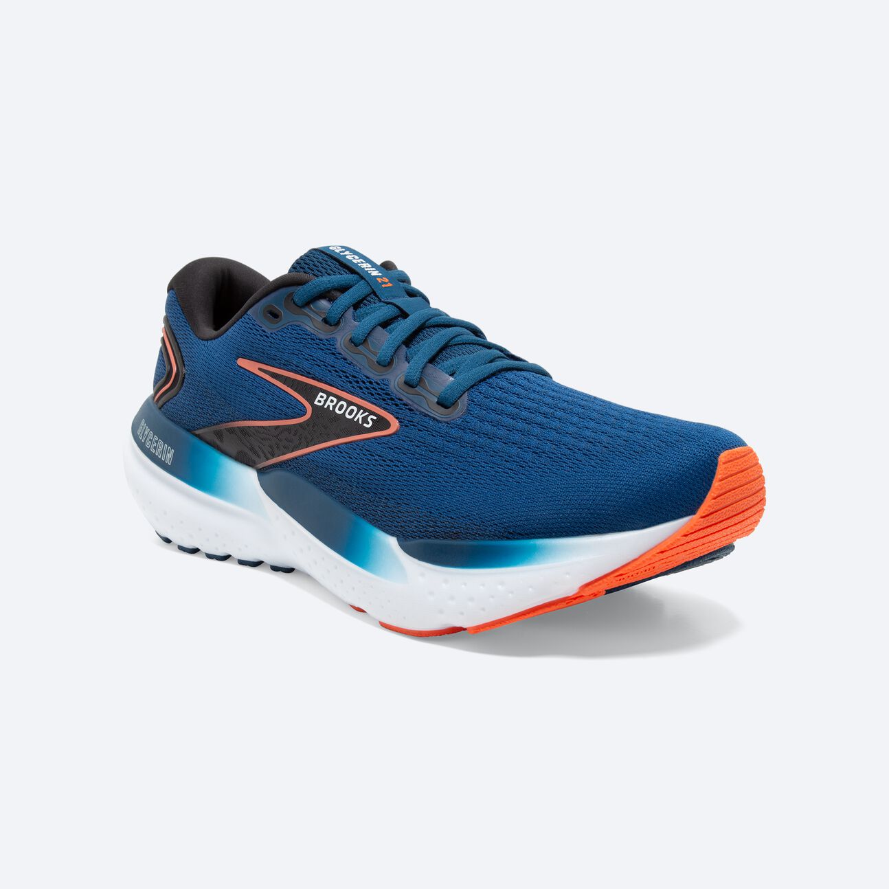 Men's Brooks Glycerin 21- Blue Opal/ Black/ Nasturtium