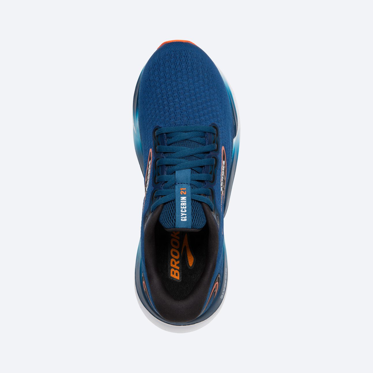 Men's Brooks Glycerin 21- Blue Opal/ Black/ Nasturtium