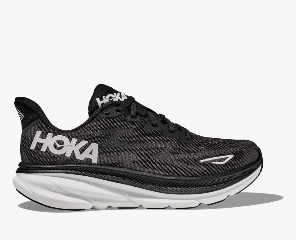 Men's Hoka Clifton 9- Black/ White