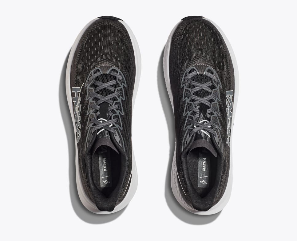 Men's Hoka Mach 6- Black/ White