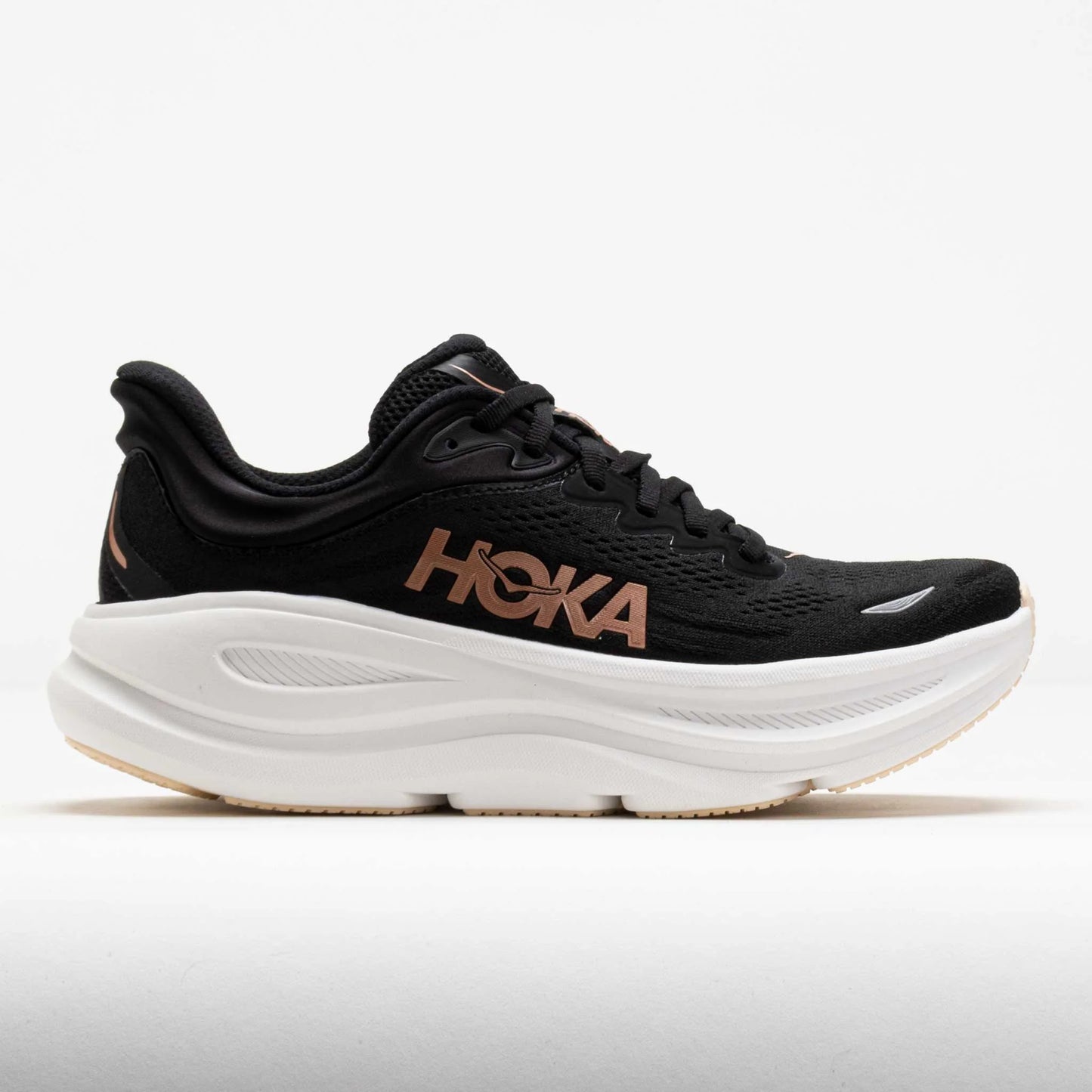 Womens Hoka Bondi 9 - Black/ Rose Gold